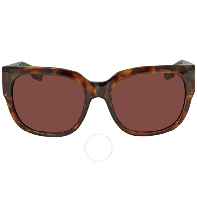 Costa Del Mar Waterwoman Copper Polarized Polycarbonate Cat Eye Ladies Sunglasses Wtw 250 Ocp 55 In Copper / Tortoise