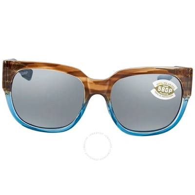 Costa Del Mar Waterwoman Gray Silver Mirror Polarized Polycarbonate Ladies Sunglasses Wtw 251 Osgp 5 In Gray / Silver