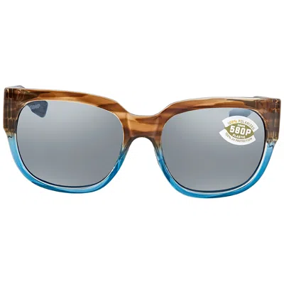 Costa Del Mar Waterwoman Gray Silver Mirror Polarized Polycarbonate Ladies Sunglasses Wtw 251 Osgp 5 In Grey/silver Tone