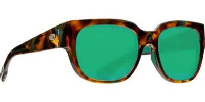 Pre-owned Costa Del Mar Waterwoman Polarized Sunglasses In Palm Tortoise With Green Mirror