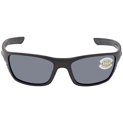 Costa Del Mar Whitetip Gray Polarized Polycarbonate Men's Sunglasses Wtp 01 Ogp 58 In Grey/white