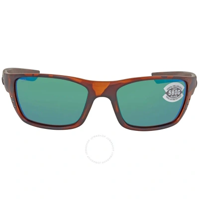 Costa Del Mar Whitetip Green Mirror Polarized Glass Men's Sunglasses Wtp 66 Ogmglp 58 In Green / Tortoise / White