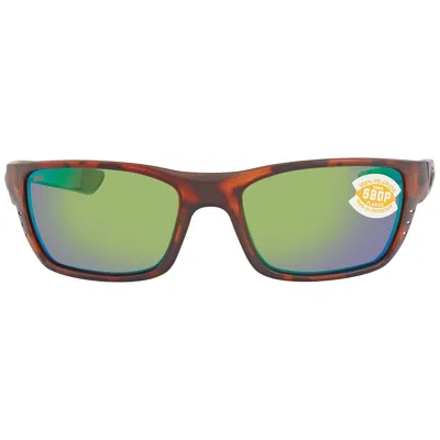 Costa Del Mar Whitetip Green Mirror Polarized Polycarbonate Men's Sunglasses Wtp 66 Ogmp 58 In Green/white
