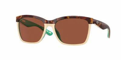 Costa Del Mar Women's Anaa Sunglasses In Retro Tortoise/cream/copper 580p In Brown