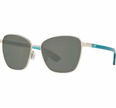 Costa Del Mar Women's Paloma Polarized Sunglasses In Brushed Silver, Glass Gray In Gold