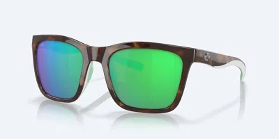 Costa Del Mar Women's Panga Polarized Sunglasses In Shiny Tortoise/white/seafoam/green Mirrored In Brown