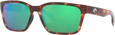 Pre-owned Costa Del Mar Womens Palmas Polarized Sunglasses Tortoise/green Mirror 580g 57mm