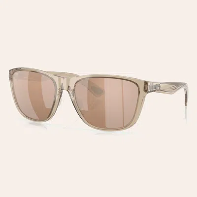 Costa Men's Taupe Crystal Frame Copper Silver Polarized Sunglasses In Neutral