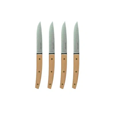 Costa Nova 4 Piece Stainless Steel (18/10) Steak Knife Set In Brown