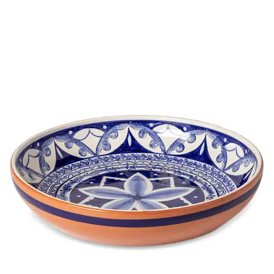 Costa Nova Alentejo Terracotta Hand-painted Centerpiece Bowl In Blue