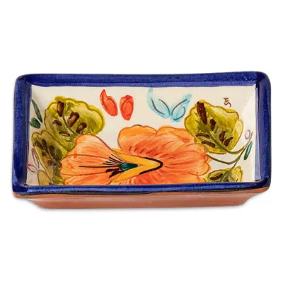 Costa Nova Alentejo Terracotta Hand-painted Dipping Plate In Multi