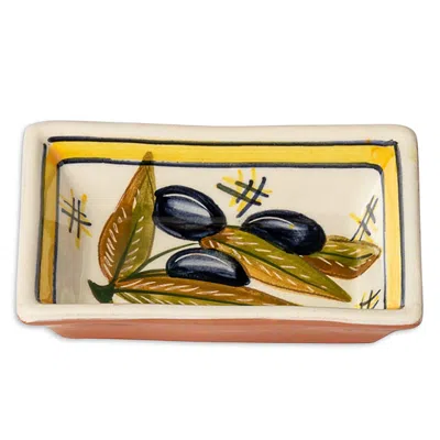 Costa Nova Alentejo Terracotta Hand-painted Dipping Plate In Multi
