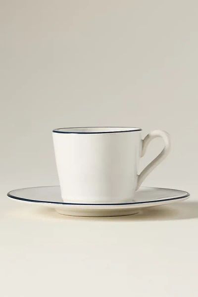 Costa Nova Beja Stoneware Teacup & Saucer In White