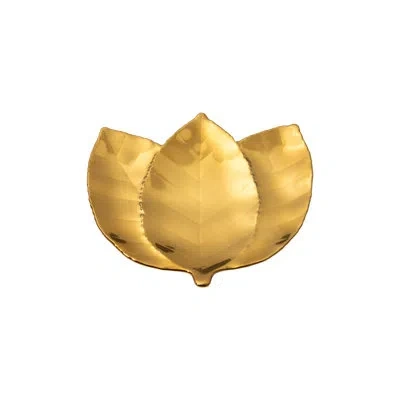 Costa Nova Botânica Handmade Stoneware Decorative Plate 1 In Gold