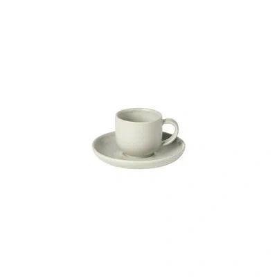 Costa Nova Casafina Pacifica Coffee Cup And Saucer Pacifica By Casafina In Oyster Gray