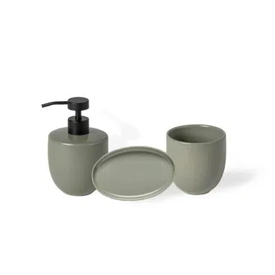 Costa Nova Casafina Pacifica Set/3 Bath Accessories In Artichoke