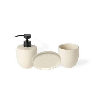 Costa Nova Casafina Pacifica Set/3 Bath Accessories In Vanilla