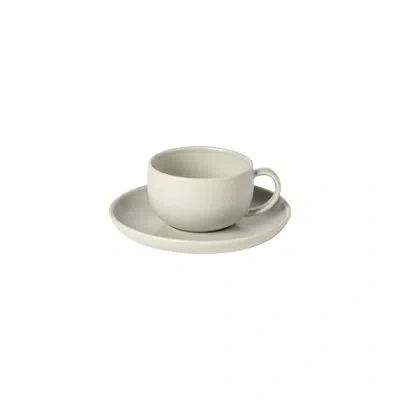 Costa Nova Casafina Pacifica Tea Cup And Saucer Pacifica By Casafina In Oyster Gray