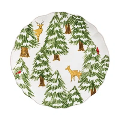 Costa Nova Charger Plate/platter In White,green,yellow