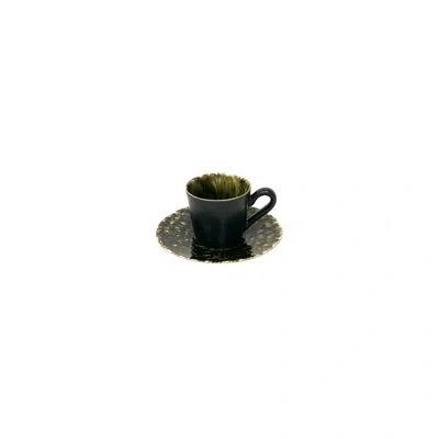 Costa Nova Coffee Cup And Saucer Riviera In Green