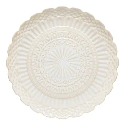 Costa Nova Cristal Round Platter, White
