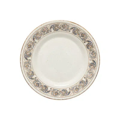 Costa Nova Dinner Plate In White,blue,brown
