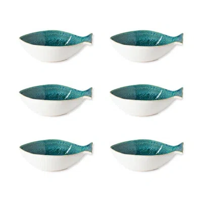 Costa Nova Dourada Bowl (seabream) In Atlantic Blue,white