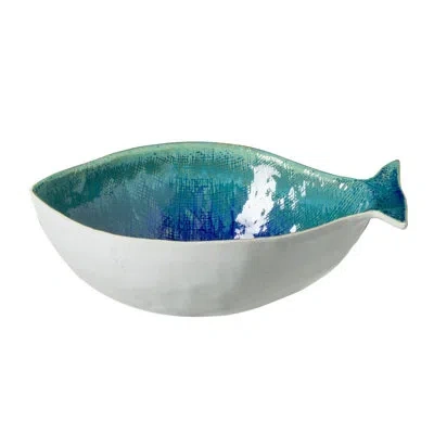 Costa Nova Dourada Serving Bowl (seabream) In Atlantic Blue