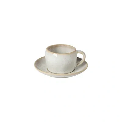 Costa Nova Eivissa Stoneware Teacup And Saucer In Beige