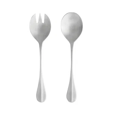 Costa Nova Flatware Salad Serving 2 Pieces Set Nau In Silver