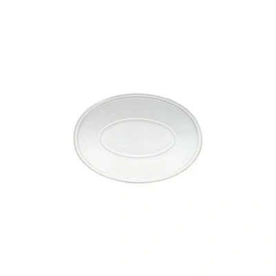 Costa Nova Friso White Oval Platter In White;gray