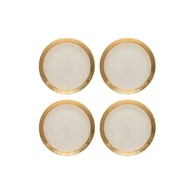 Costa Nova Glass Charger Plate With Gold Rim In Gold,white
