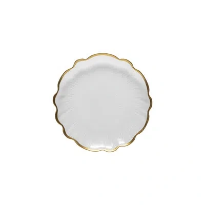 Costa Nova Glass Rimmed Salad Plate In Gold,white