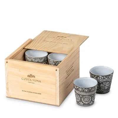 Costa Nova Grespresso Espresso Cups, Set Of 8 In Gray/ White