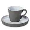 Costa Nova Lagoa Eco Gris Espresso Cup & Saucer In White