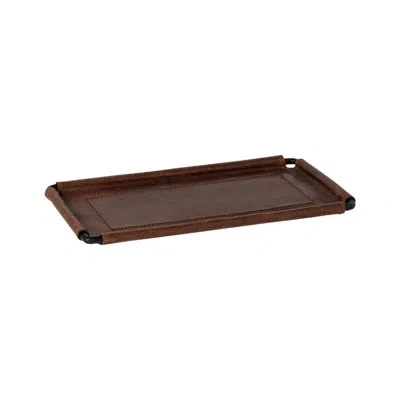 Costa Nova Leather / Faux Leather Tray In Brown