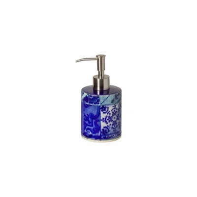 Costa Nova Lisboa Bath Lotion Dispenser Blue/white Tile In Blue,white
