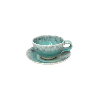 Costa Nova Madeira Stoneware Teacup And Saucer In Cream