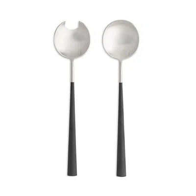 Costa Nova Mito Cable 2 Piece Salad Serving Set In Black