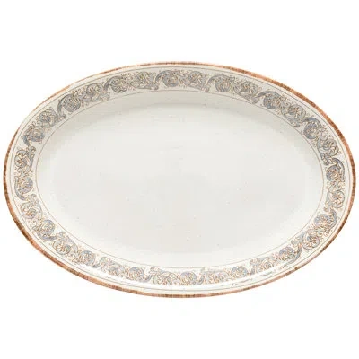 Costa Nova Oval Platter In White,blue