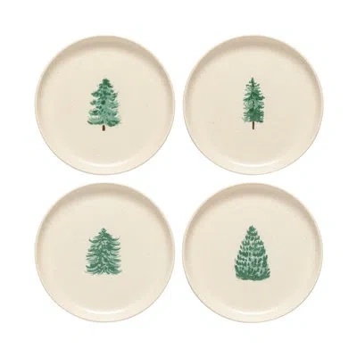 Costa Nova Pacifica 6.25'' Stoneware Salad Or Dessert Plate , Set Of 4 In Christmas Tree