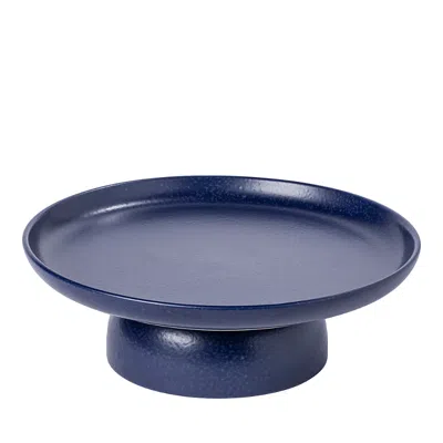 Costa Nova Pacifica Footed Stoneware Plate In Blueberry