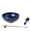 Costa Nova Pacifica Stoneware Ramen Bowl Set In Blueberry