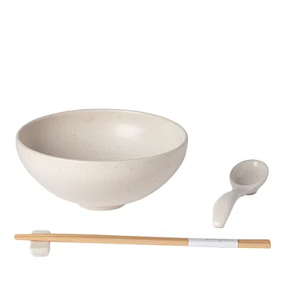 Costa Nova Pacifica Stoneware Ramen Bowl Set In Vanilla