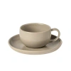 Costa Nova Pacifica Stoneware Teacup And Saucer In Brown
