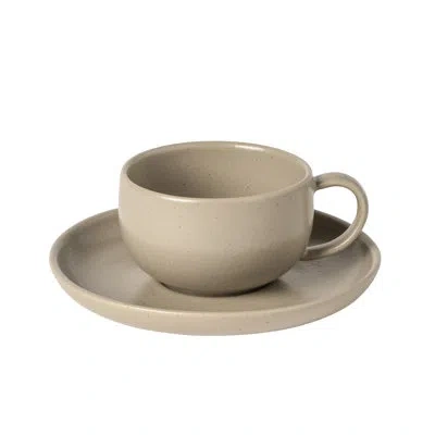 Costa Nova Pacifica Stoneware Teacup And Saucer In Brown