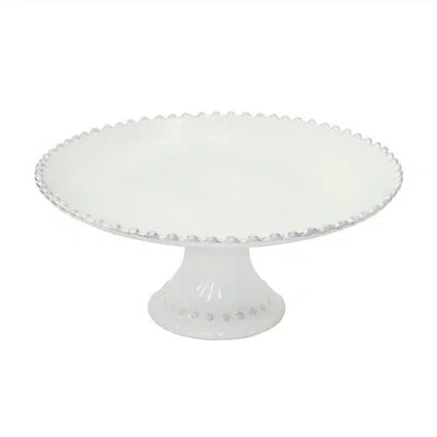 Costa Nova Pearl 11.25" Footed Plate, White