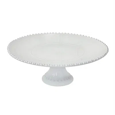 Costa Nova Pearl 13.5" Footed Plate, White