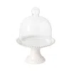 Costa Nova Pearl Footed Cake Plate With Glass Dome, Small In White