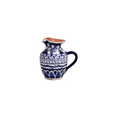 Costa Nova Pitcher In Blue,white,terracotta